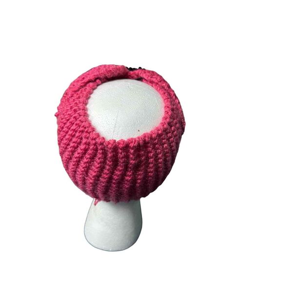NYC Touch Hand Knit Raspberry Embellished Headband Winter Warm - Picture 3 of 4